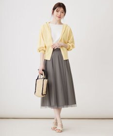 ANY SIS 【接触冷感・UVケア】ニットフーディー カーディガン