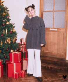 earth music&ecology 【予約】Disney/ポイントミッキーケーブルニット