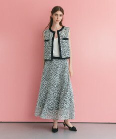 GRACE CONTINENTAL フェザーembドレス