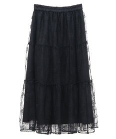 earth music&ecology フラワー刺繍チュールスカート