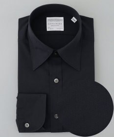 GOTAIRIKU 【形態安定】PREMIUMPLEATS_レギュラーカラー 通年ドレスシャツ（ブラック）