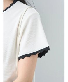 earth music&ecology バイカラースカラッププルオーバー