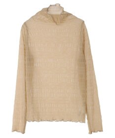 earth music&ecology ジャガードシャーリングシアートップス