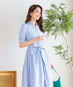 Tiaclasse 【洗える】小顔効果も叶えるスキッパーシャツワンピース