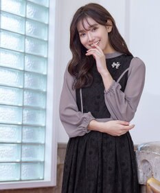 Tiaclasse 【洗える】レースコンビフレアワンピース