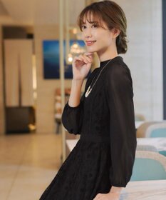 Tiaclasse 【洗える】レースコンビフレアワンピース