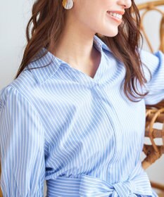 Tiaclasse 【洗える】小顔効果も叶えるスキッパーシャツワンピース