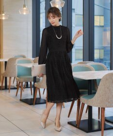 Tiaclasse 【洗える】レースコンビフレアワンピース