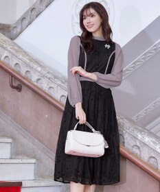 Tiaclasse 【洗える】レースコンビフレアワンピース