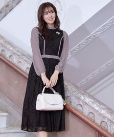 Tiaclasse 【洗える】レースコンビフレアワンピース