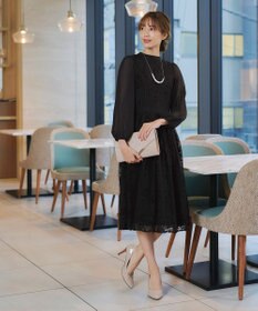 Tiaclasse 【洗える】レースコンビフレアワンピース