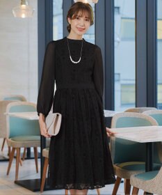 Tiaclasse 【洗える】レースコンビフレアワンピース