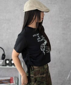 WEGO グラフィックショートサイドリボンドロストT