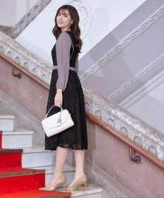 Tiaclasse 【洗える】レースコンビフレアワンピース