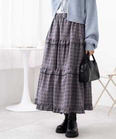 WEGO 【ウエストゴム】フリルティアードボリュームスカート