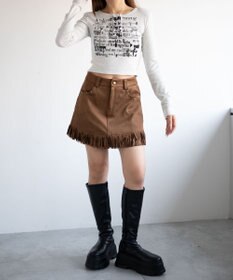 WEGO ヘンリーネックグラフィックピチトップス