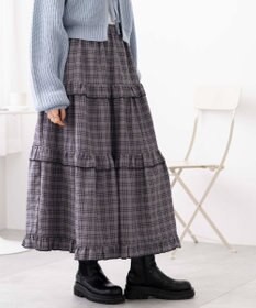 WEGO 【ウエストゴム】フリルティアードボリュームスカート