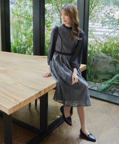 Tiaclasse 【洗える】レースコンビフレアワンピース