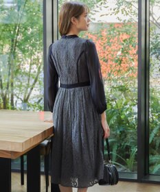 Tiaclasse 【洗える】レースコンビフレアワンピース