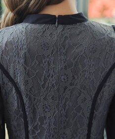 Tiaclasse 【洗える】レースコンビフレアワンピース