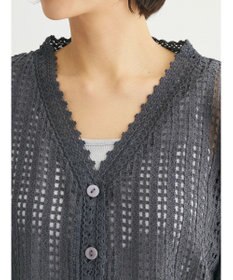 Green Parks インド綿　レース編みカーディガン