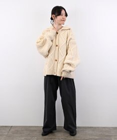 LENO ARAN PULLOVER【UNISEX】アラン柄ニットプルオーバー/カーディガン