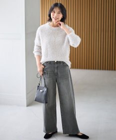 ANY 【洗濯機可】フェザーメッシュニット