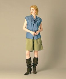 GRACE CONTINENTAL シアーデニムボウタイブラウス