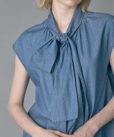 GRACE CONTINENTAL シアーデニムボウタイブラウス