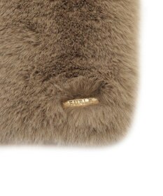 MOONBAT 【大人百花1月号掲載】FURLA フェイクファーマフラー ベルト差し込み ファーティペット ロゴプレート付