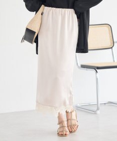 earth music&ecology サテンレーススカート