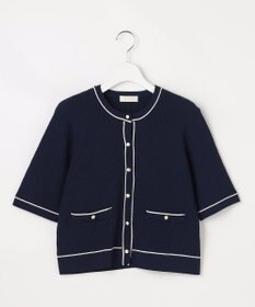 ANY SIS バイカラーニット カーディガン