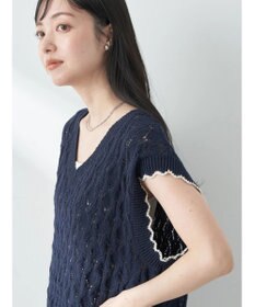 earth music&ecology クロッシェラインニットベスト