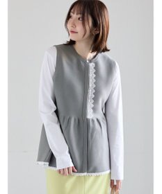 Te chichi レースペプラムベスト