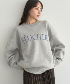 earth music&ecology 【洗濯機洗い可】スウェットライクロゴニットプルオーバー