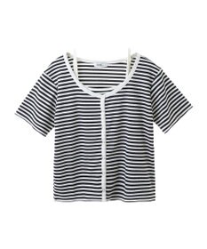 earth music&ecology ＳＥＴ２点ボーダーカーディガン＋キャミ