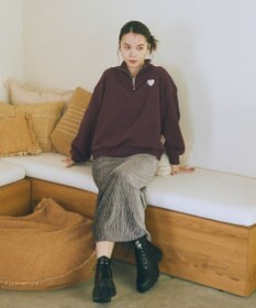 earth music&ecology Ｃｈａｍｐｉｏｎ×ｅｍａｅハーフジップハートスウェット