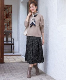 Tiaclasse 【洗える】フラワープリントスカート