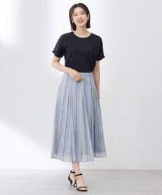 J.PRESS LADIES L 【洗える】ランダムストライプ スカート