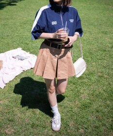 WEGO 刺繍ハーフジップT