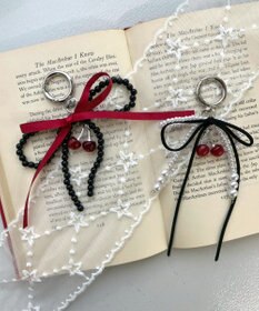 WEGO チェリーリボンビーズキーホルダー