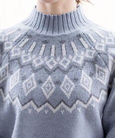 Tiaclasse L 【洗える】ノルディック柄ニットチュニック