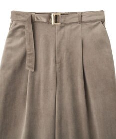 YECCA VECCA ベルテッドカルゼ起毛ワイドパンツ