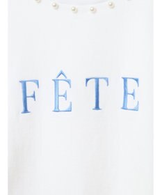 earth music&ecology 襟パール刺繍ロゴＴシャツ