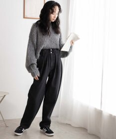 WEGO 【ウエストゴム】ウエストフリルデニムマムパンツ