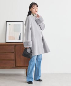 earth music&ecology ファーカフスノーカラーコート