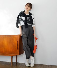 J.PRESS LADIES 【洗える】ストレッチタイプライター ラップディテール ワイド パンツ