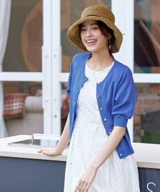 Tiaclasse  【洗える】ハーフスリーブサマーニットカーディガン