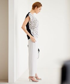 ICB L 【洗える】 ダブルクロスクレープ ストレートパンツ