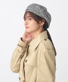 MOONBAT PAUL & JOE ACCESSOIRES ロゴ刺繍ツイードベレー